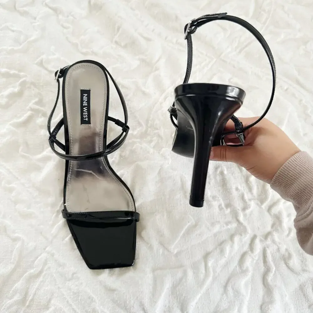 BOGO Nine West Olah Square Toe Heeled Dress Sandals Size 10.5 New